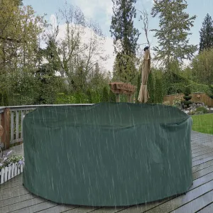 193D x 81H cm Outsunny Large Furniture Set Round Waterproof Cover - Green