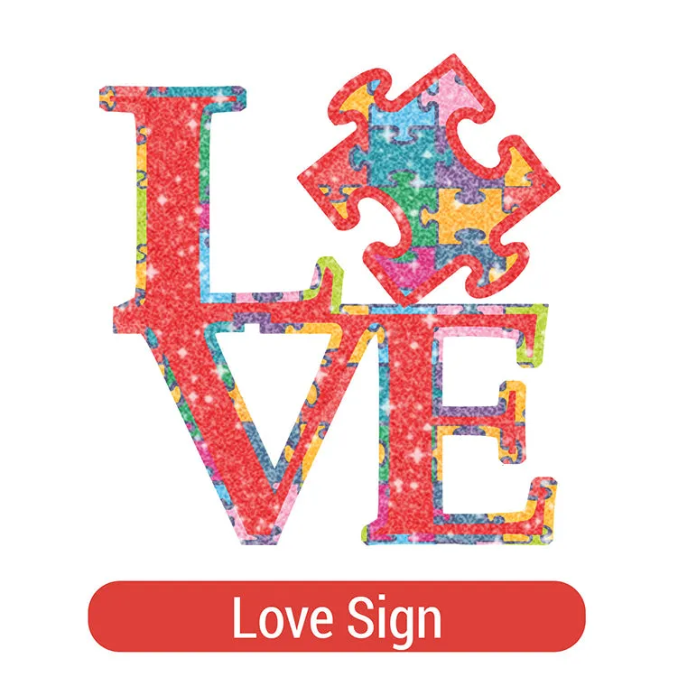 Autism Awareness Theme PAC Glitter HTV (8")
