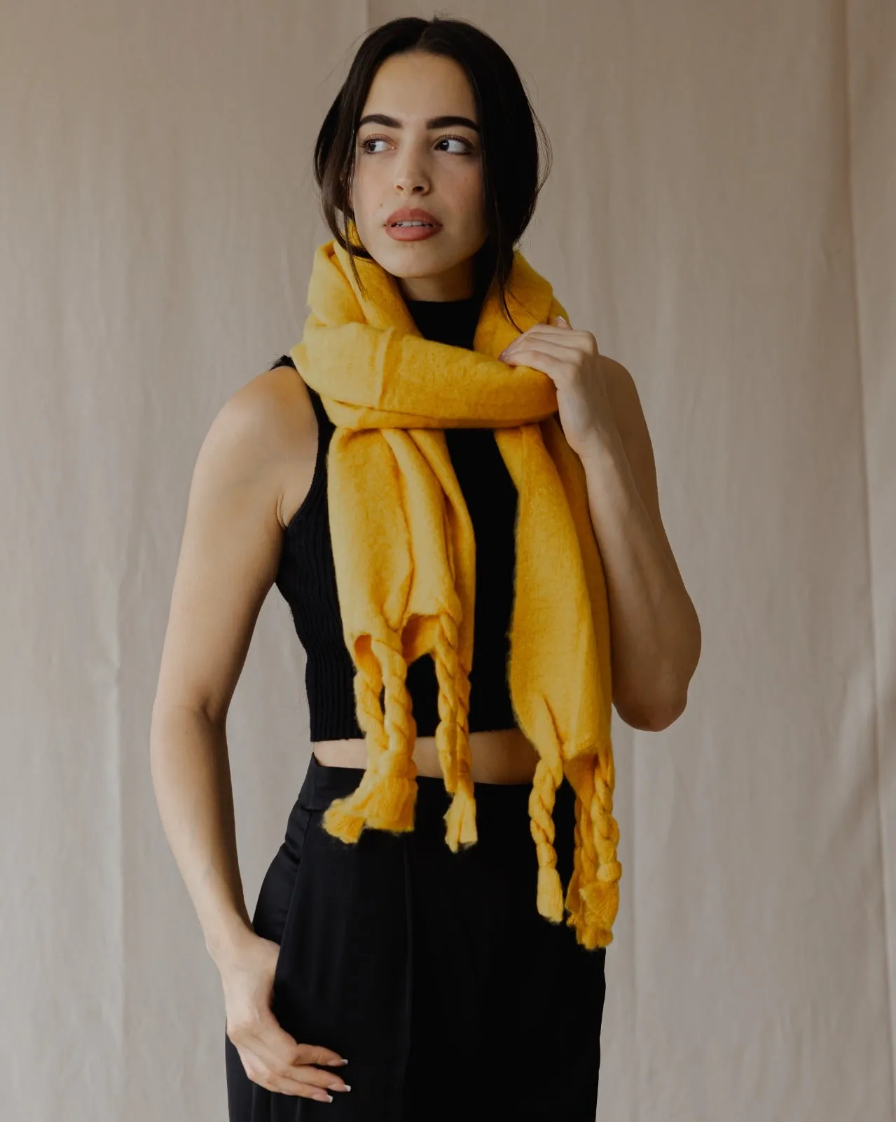 Plain Winter Scarf Mustard