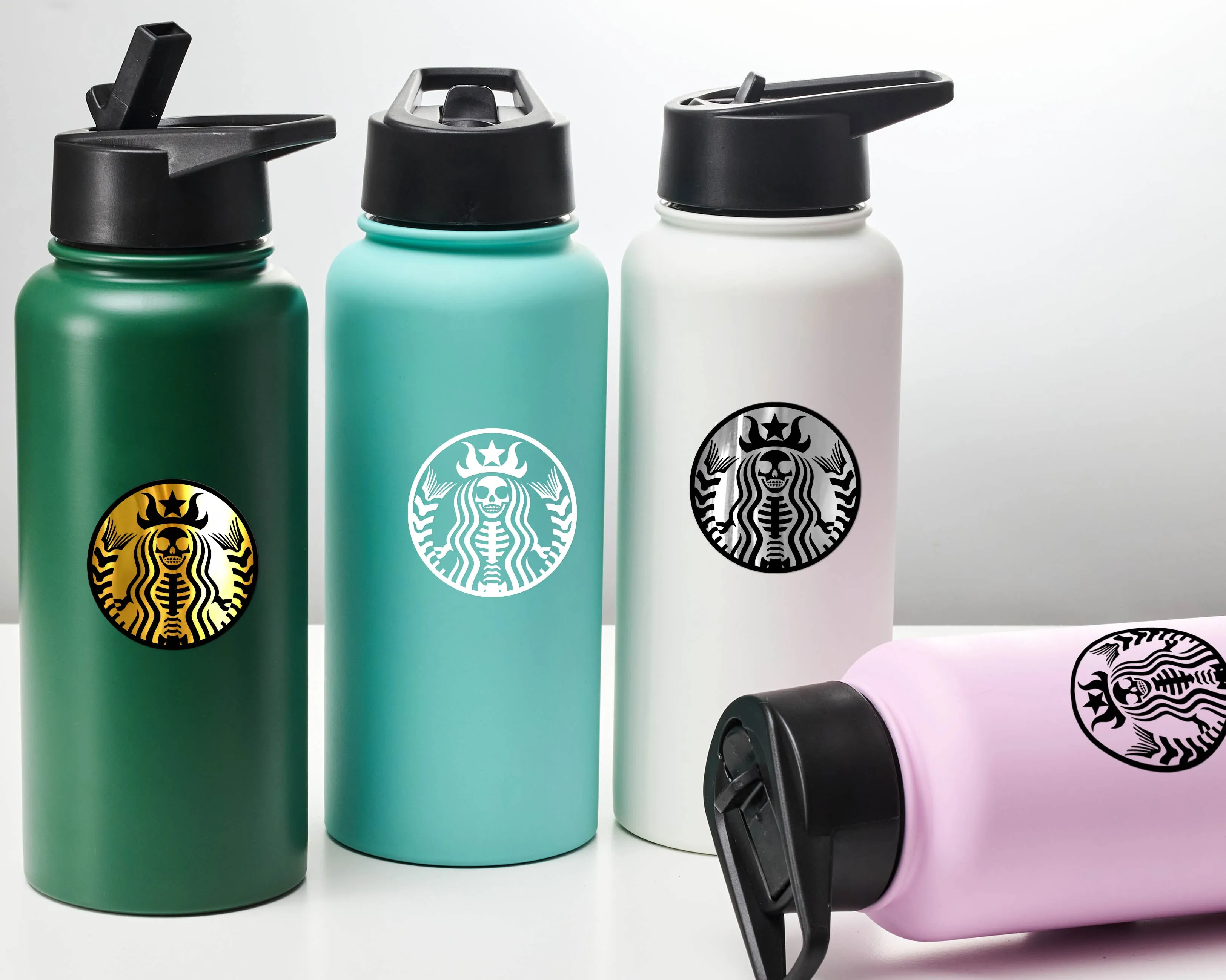 Water Bottle with Evil Mermaid Logo