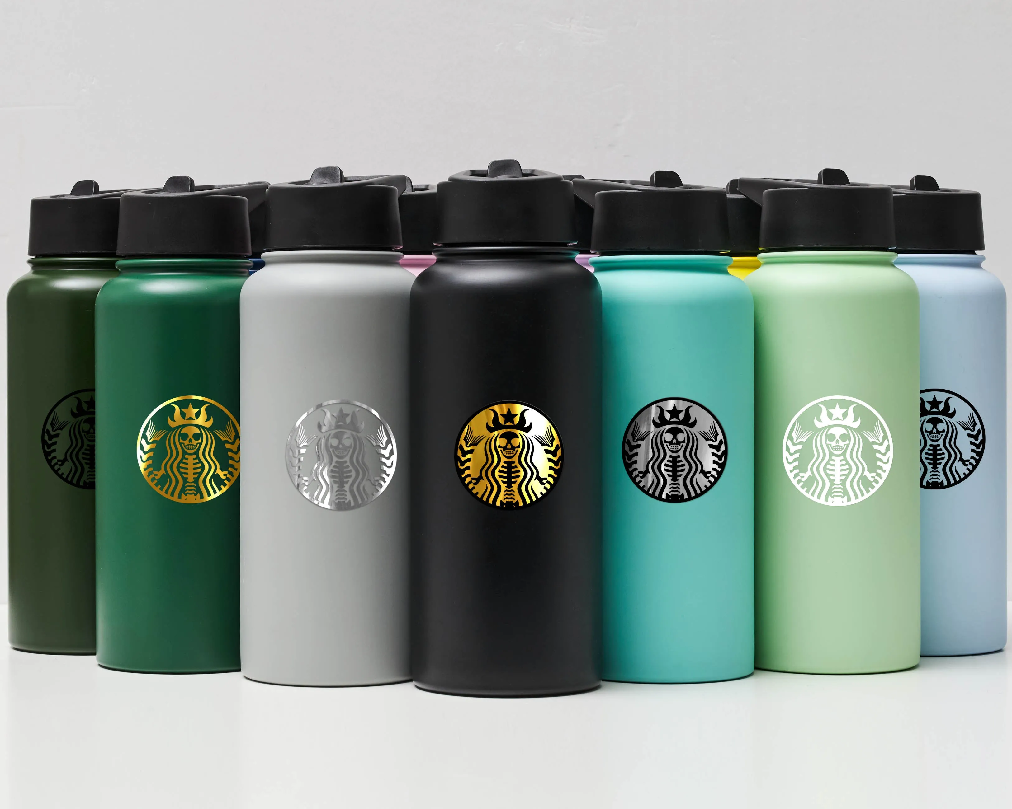 Water Bottle with Evil Mermaid Logo